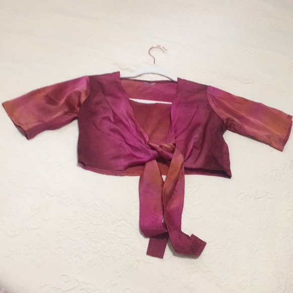 Hand Dyed Silk Crop Top Wrap - Picture 2 of 2
